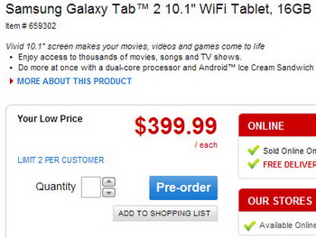 GALAXY Tab 2 10.1 price
